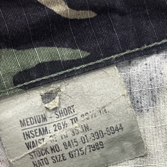 Vintage 90s US Army Woodland Camo BDU Cargo Pants Ripstop Military Medium 33x29 - Picture 5 of 8